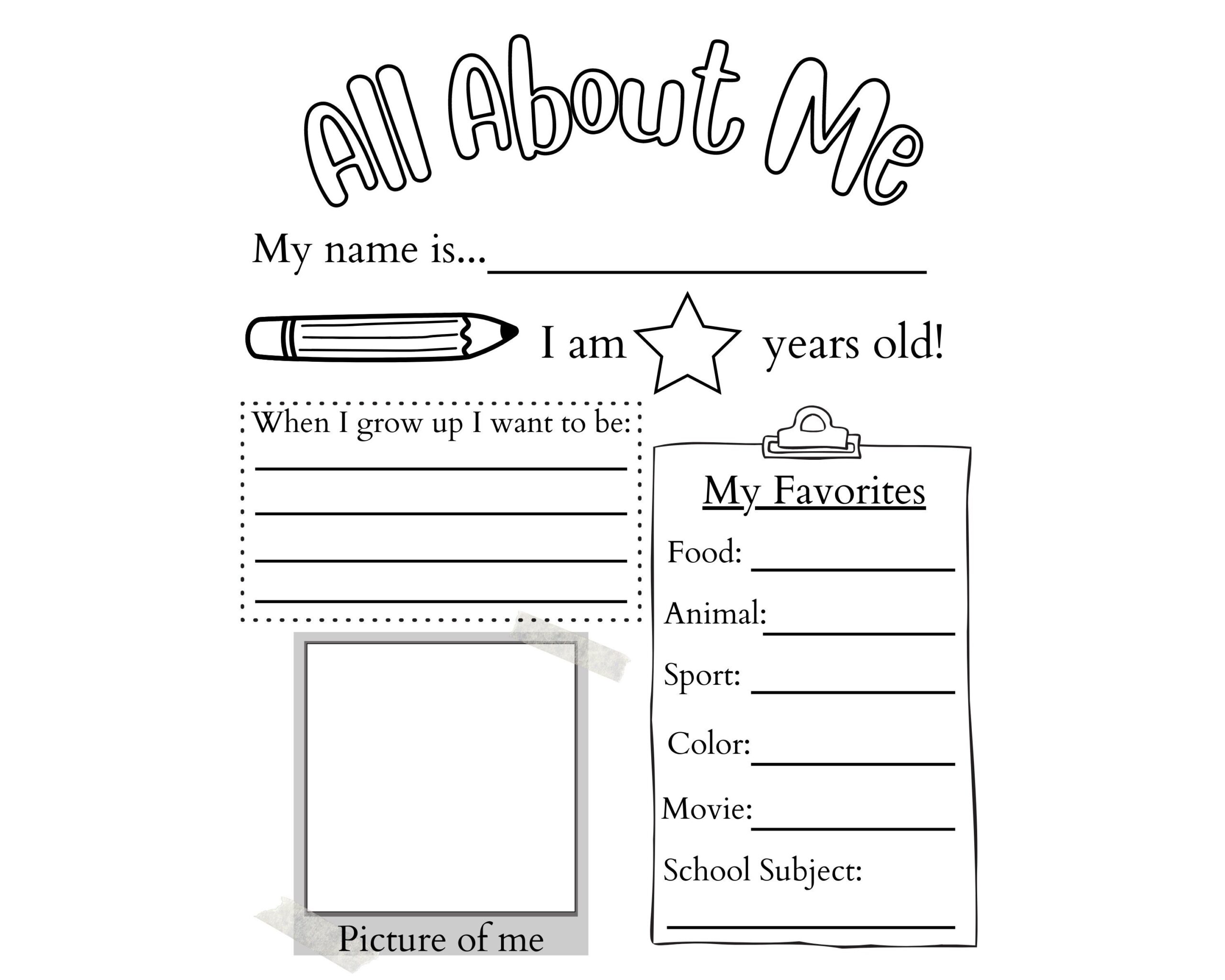 all about me kindergarten worksheet all about me kindergarten worksheet