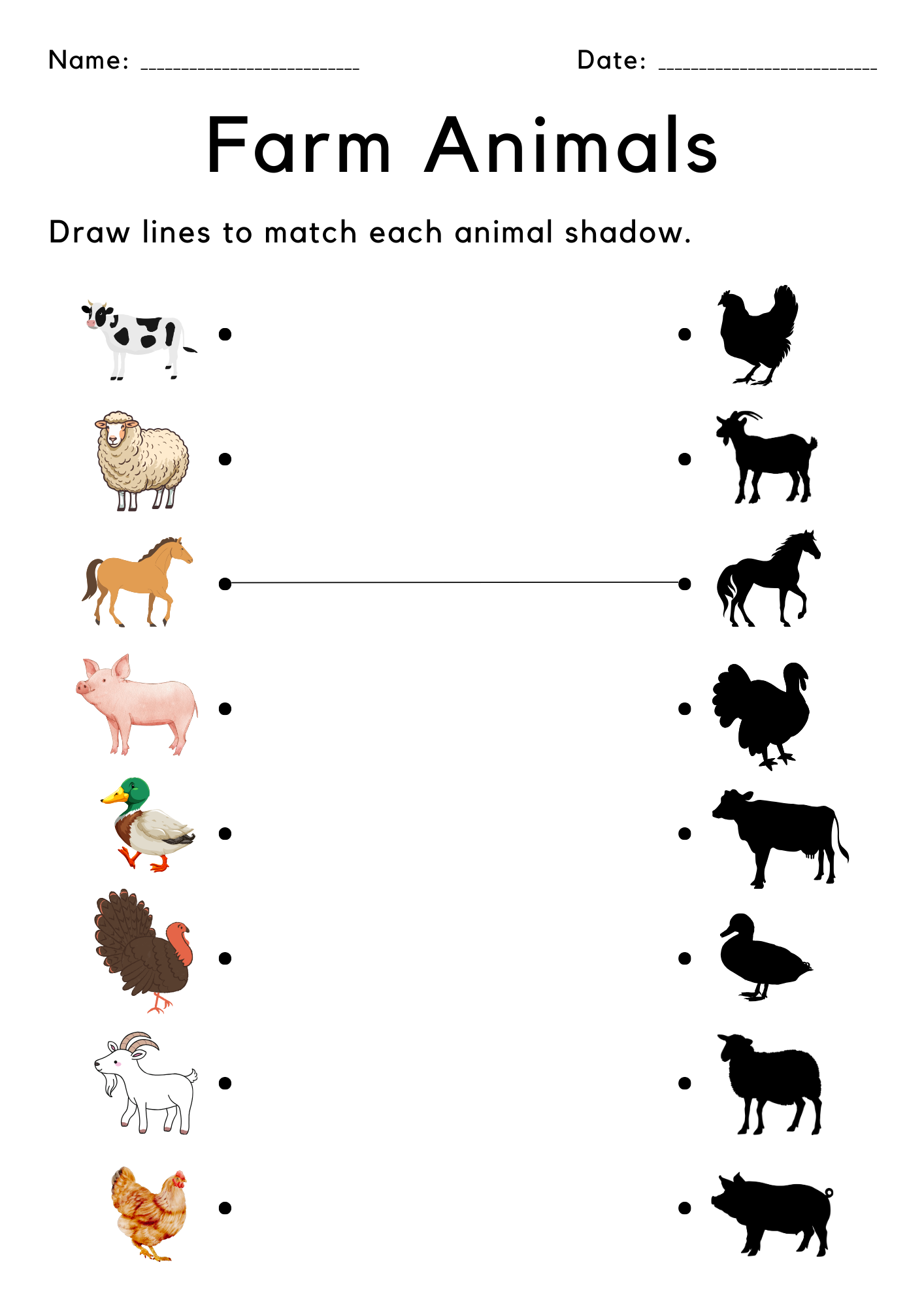 matching worksheets preschool