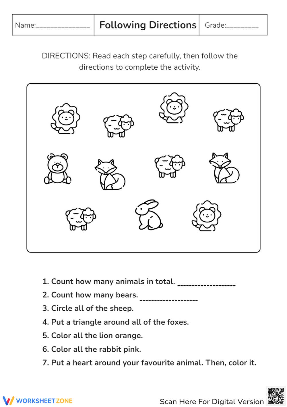 following directions kindergarten worksheets following directions kindergarten worksheets