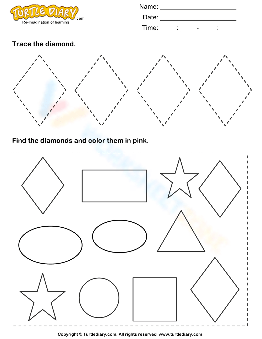 Printable Grade 3 Diamond Worksheets