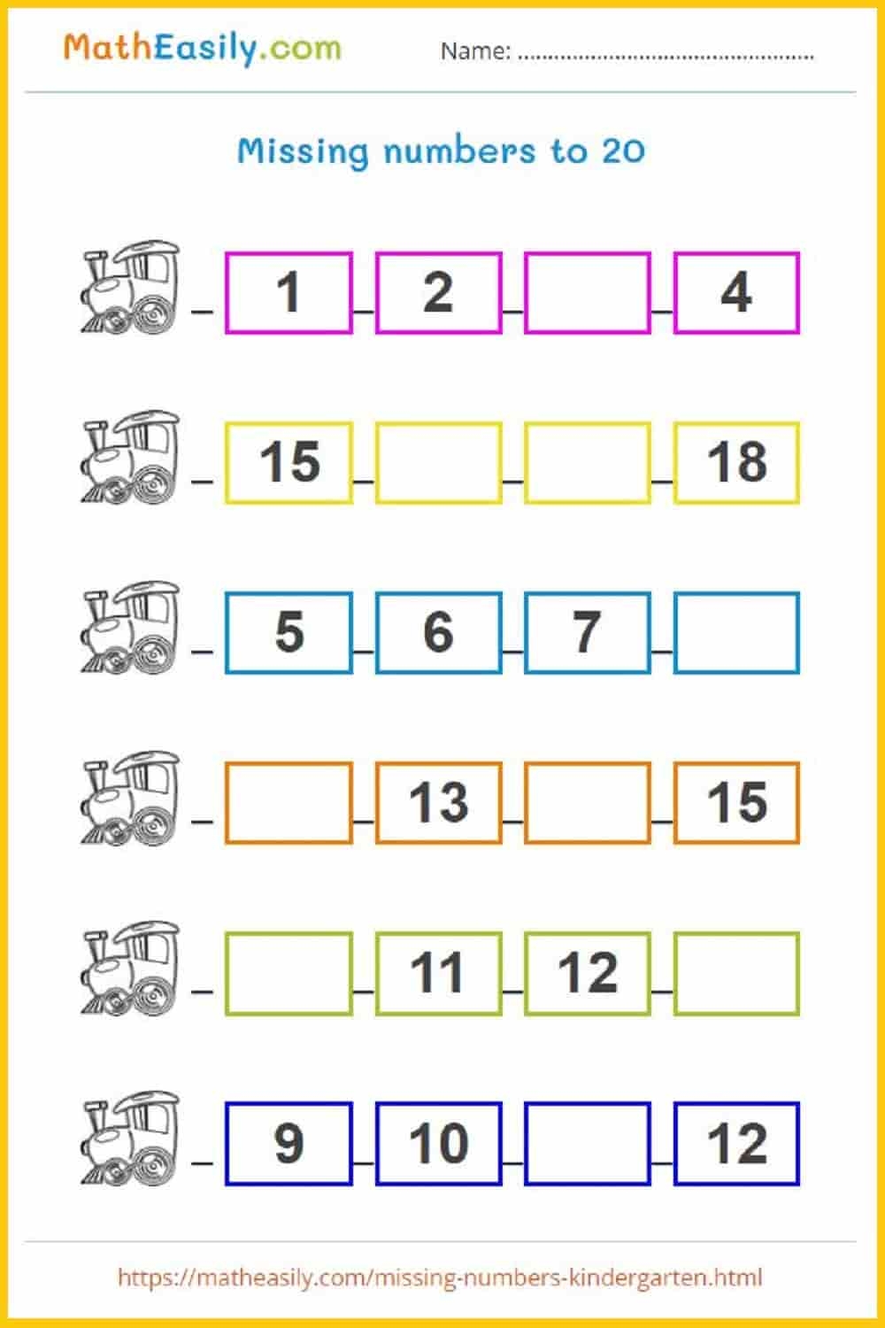 Printable Kindergarten Math Worksheets PDF Free Download