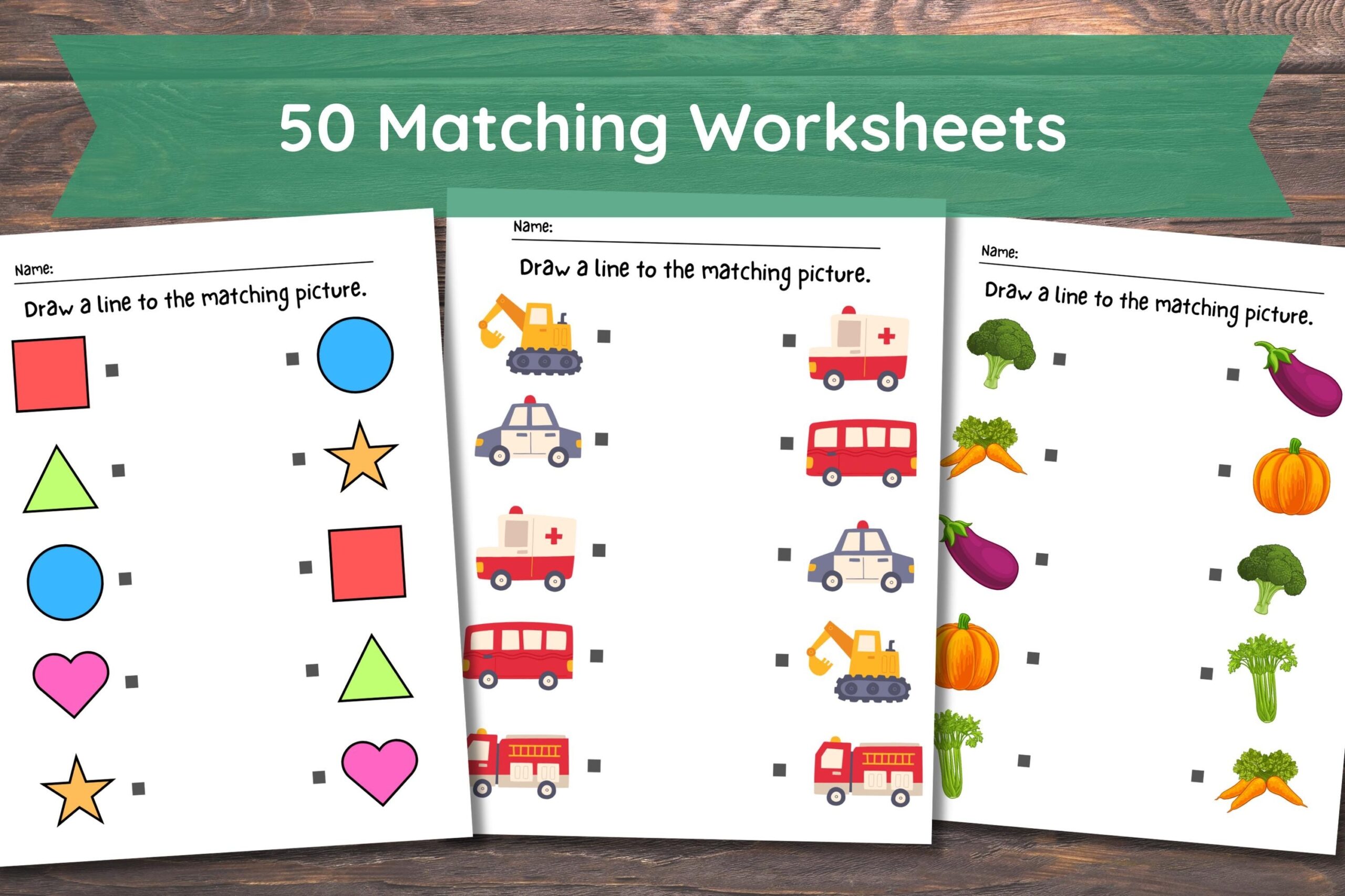matching worksheets for preschool