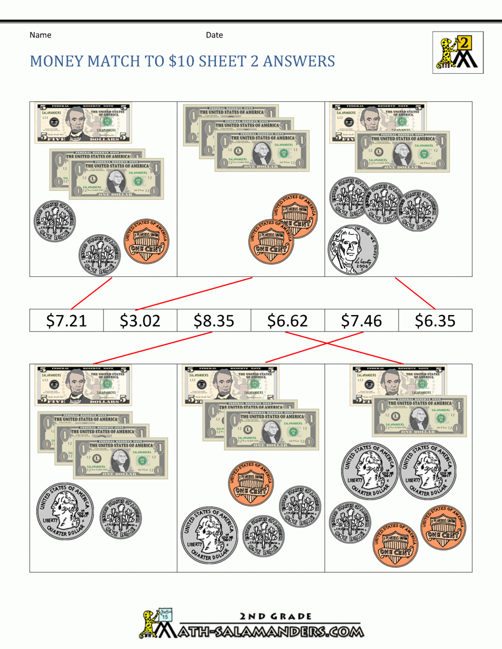 Printable Money Worksheets To 10