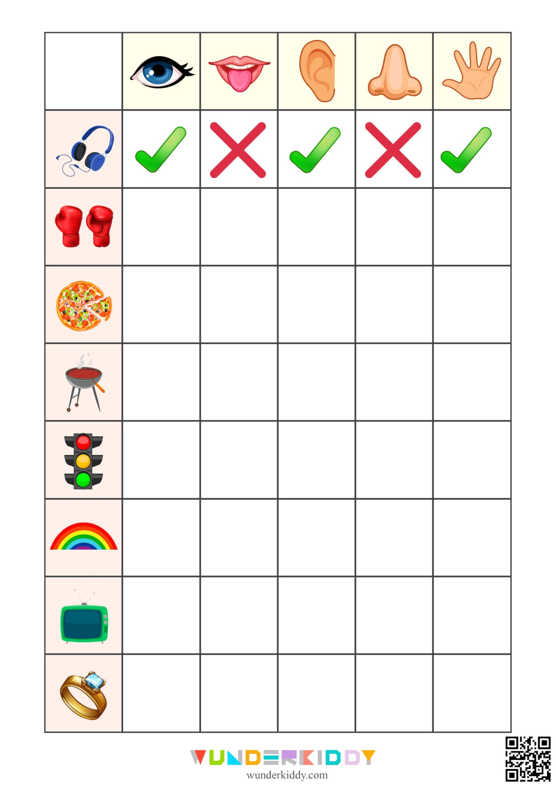 Printable My Five Senses Sorting Activity For Preschoolers Printable My Five Senses Sorting Activity For Preschoolers
