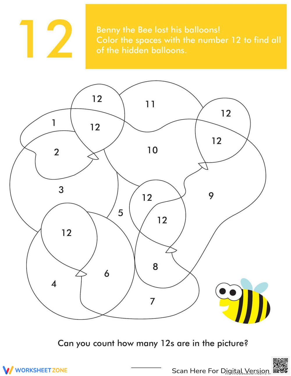 preschool number 12 worksheet preschool number 12 worksheet