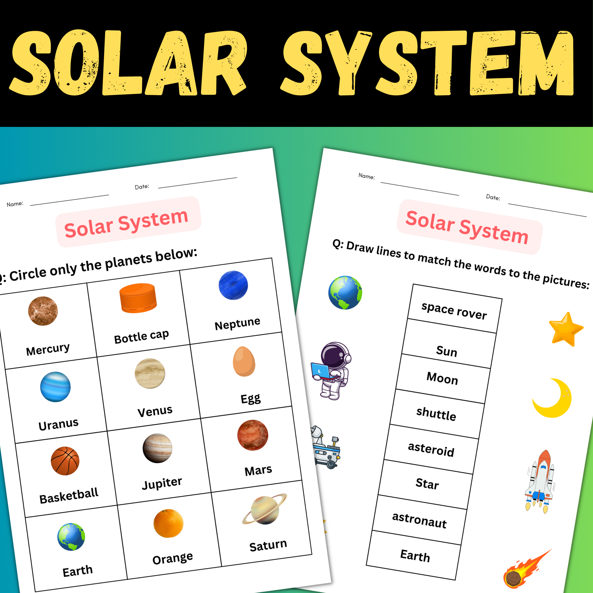 Printable Preschool Solar System Worksheets For Kindergarten Made By Teachers Printable Preschool Solar System Worksheets For Kindergarten Made By Teachers