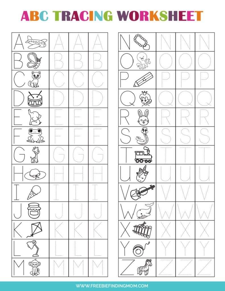 Printable Preschool Tracing Worksheets Alphabet