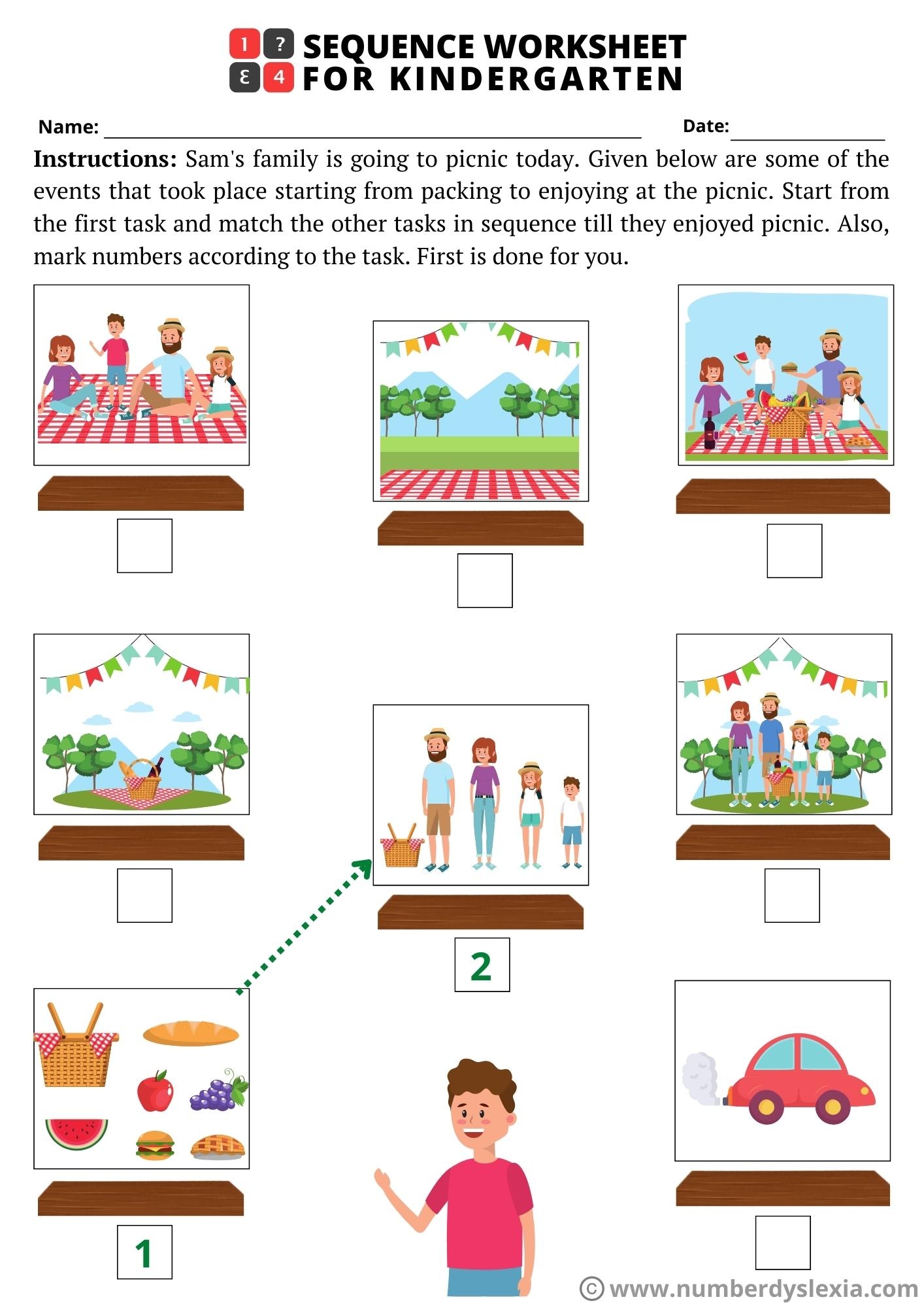 Printable Sequence Worksheets For Kindergarten PDF Included Number Dyslexia
