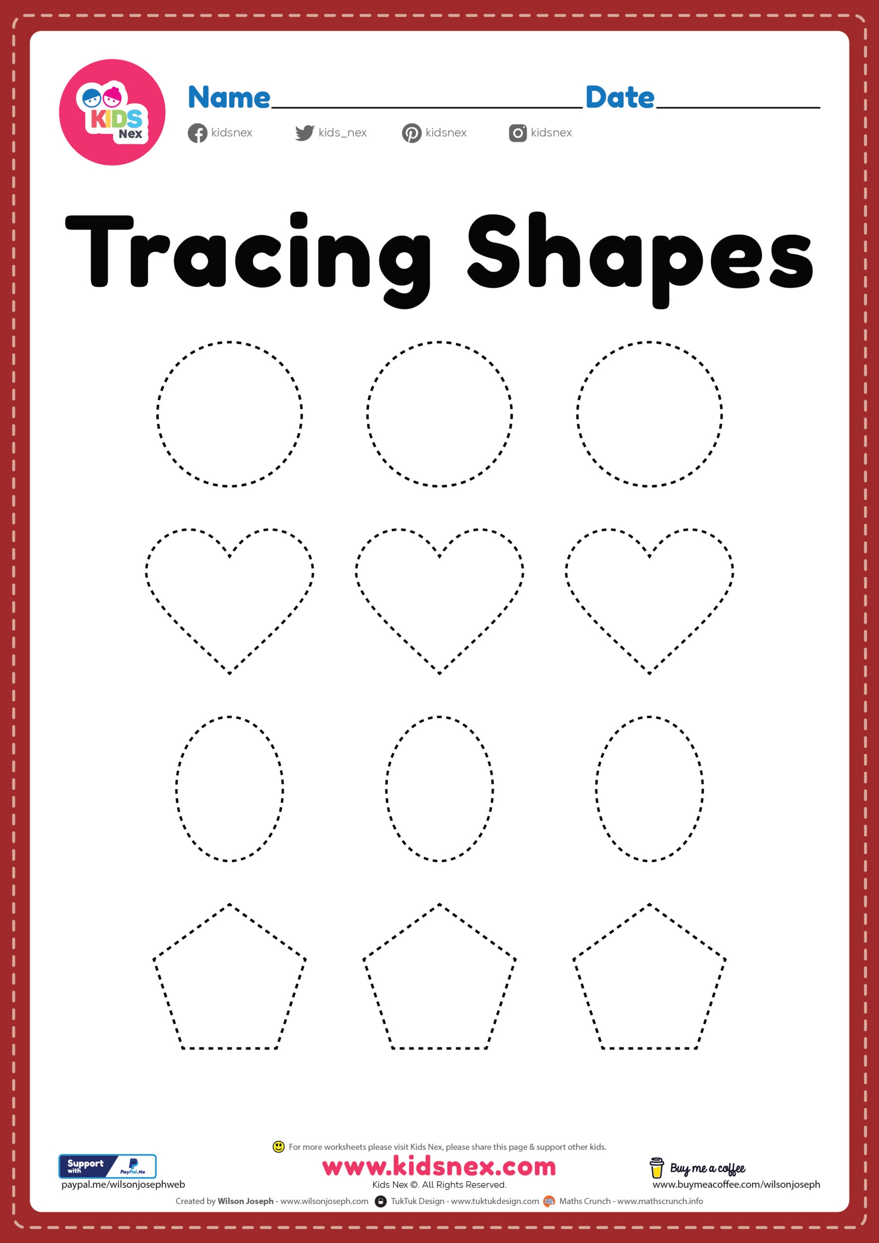 Printable Shapes Worksheet For Kindergarten KidsNex
