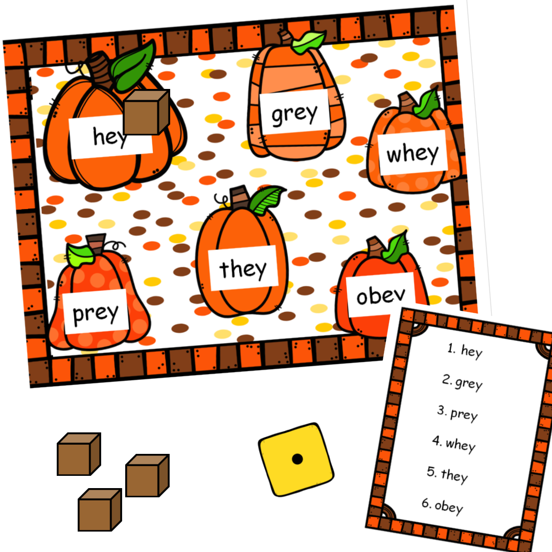 Pumpkin Long A Sound Game With Phonics Ey Vowel Team