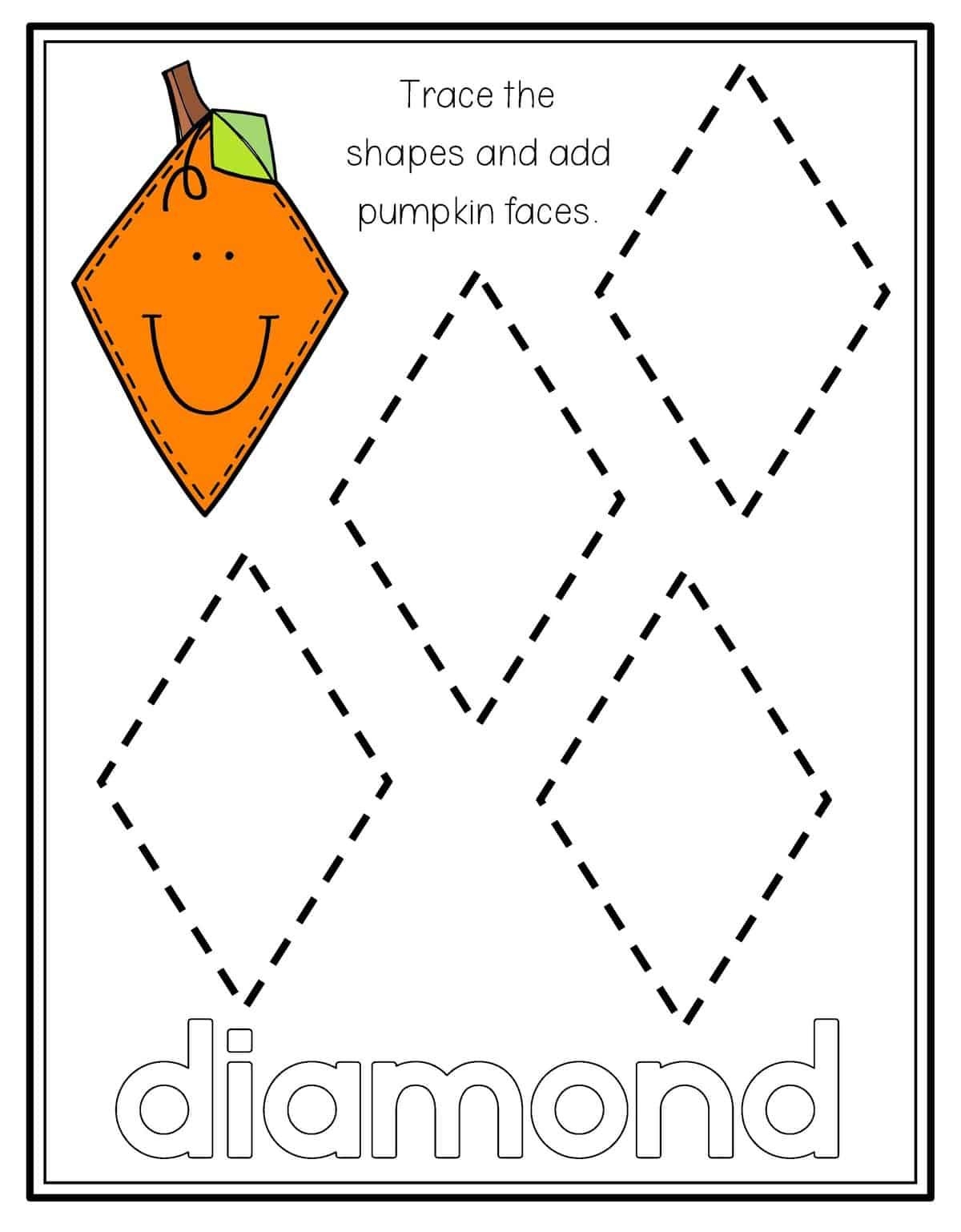 diamond worksheet preschool