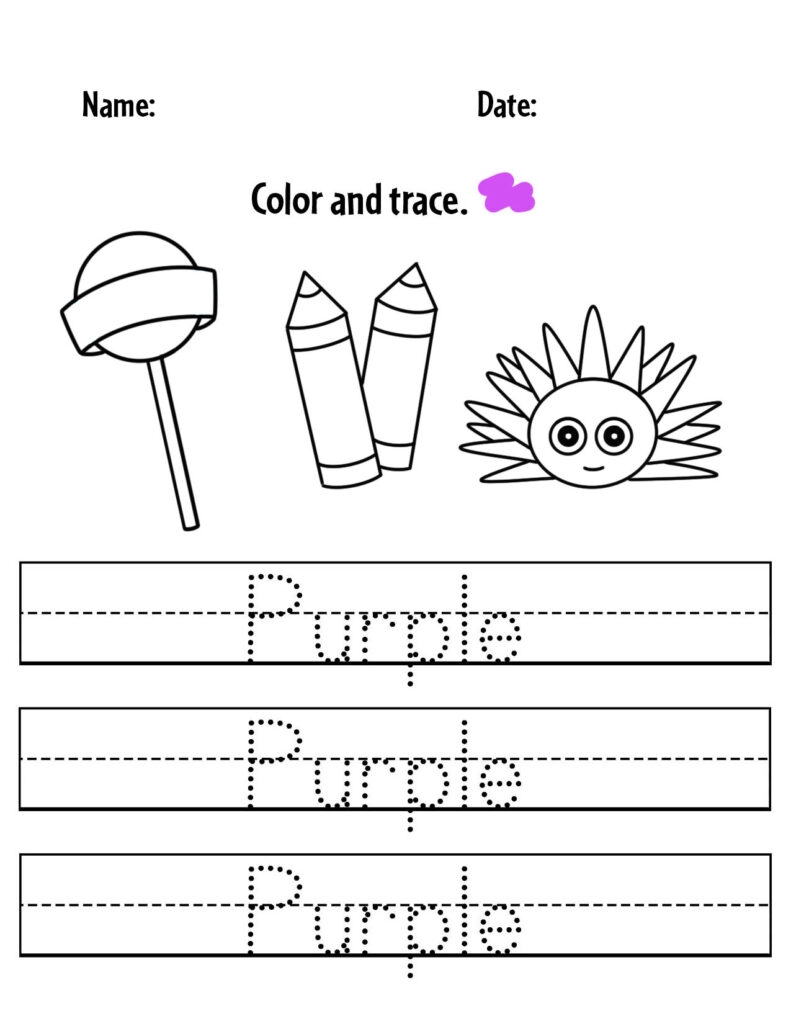 Purple Color Activities And Worksheets For Preschool The Hollydog Blog
