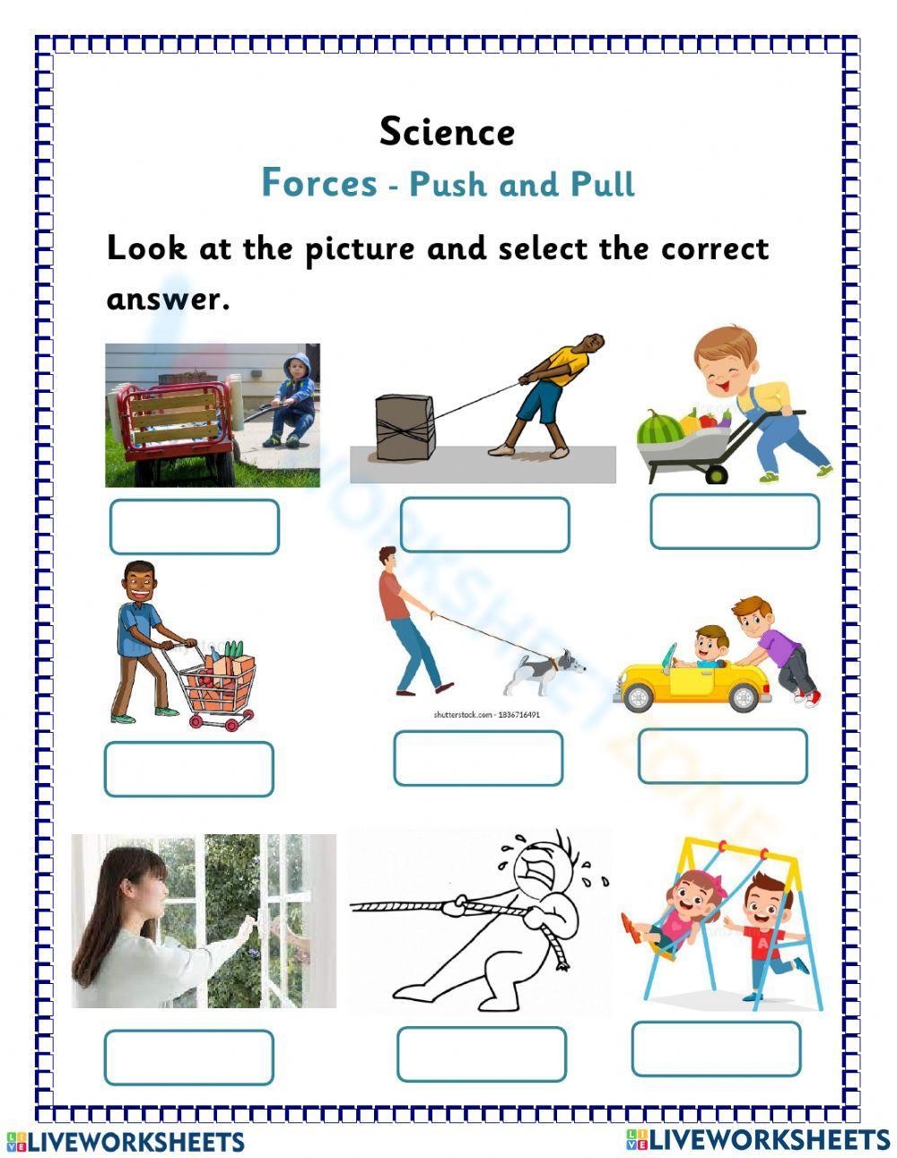 Push And Pulls Worksheets Printable