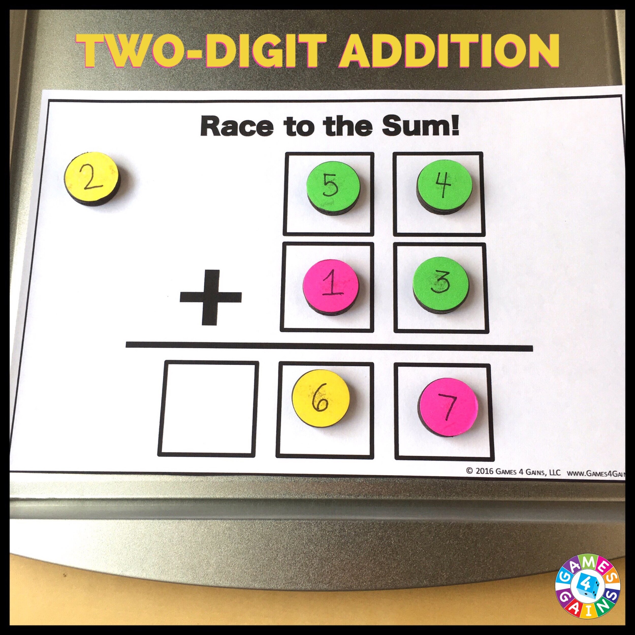Race To The Sum Multi Digit Addition Games 4 Gains