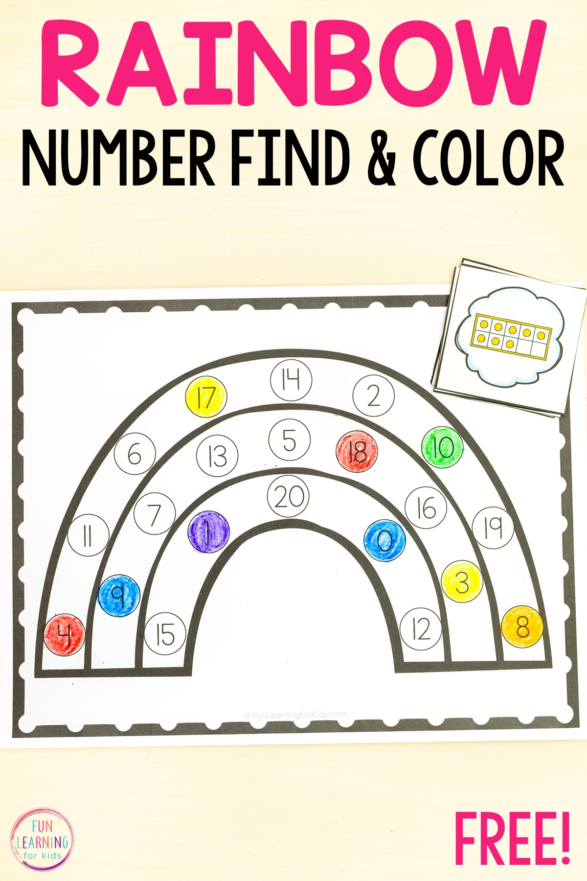 rainbow worksheet preschool
