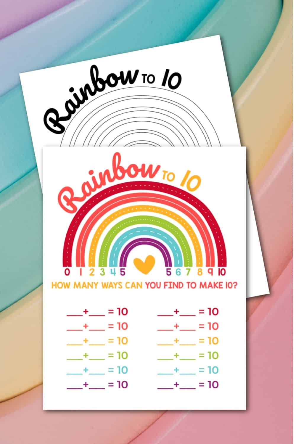 Rainbow Making 10 Worksheet Made With HAPPY Rainbow Making 10 Worksheet Made With HAPPY
