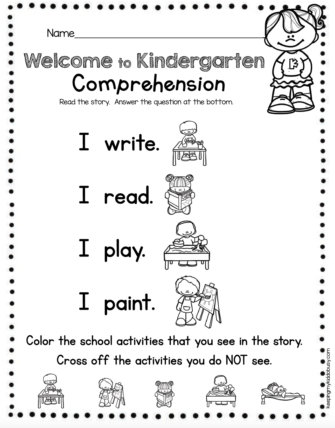 pre reading worksheets for preschoolers