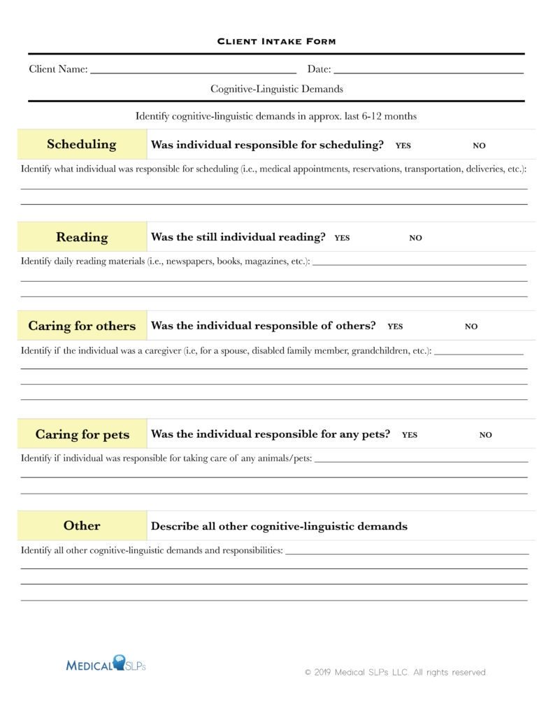 Reading Comprehension Medical SLPs Worksheets Library