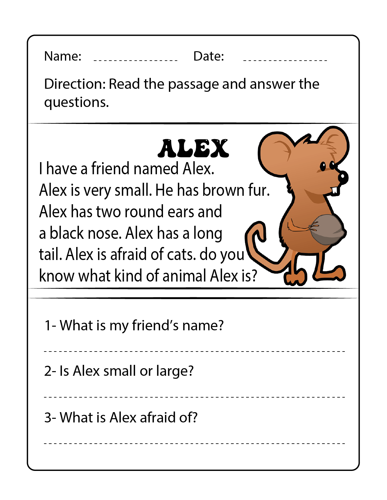 Reading Comprehension Passages Worksheets Activity Made By Teachers