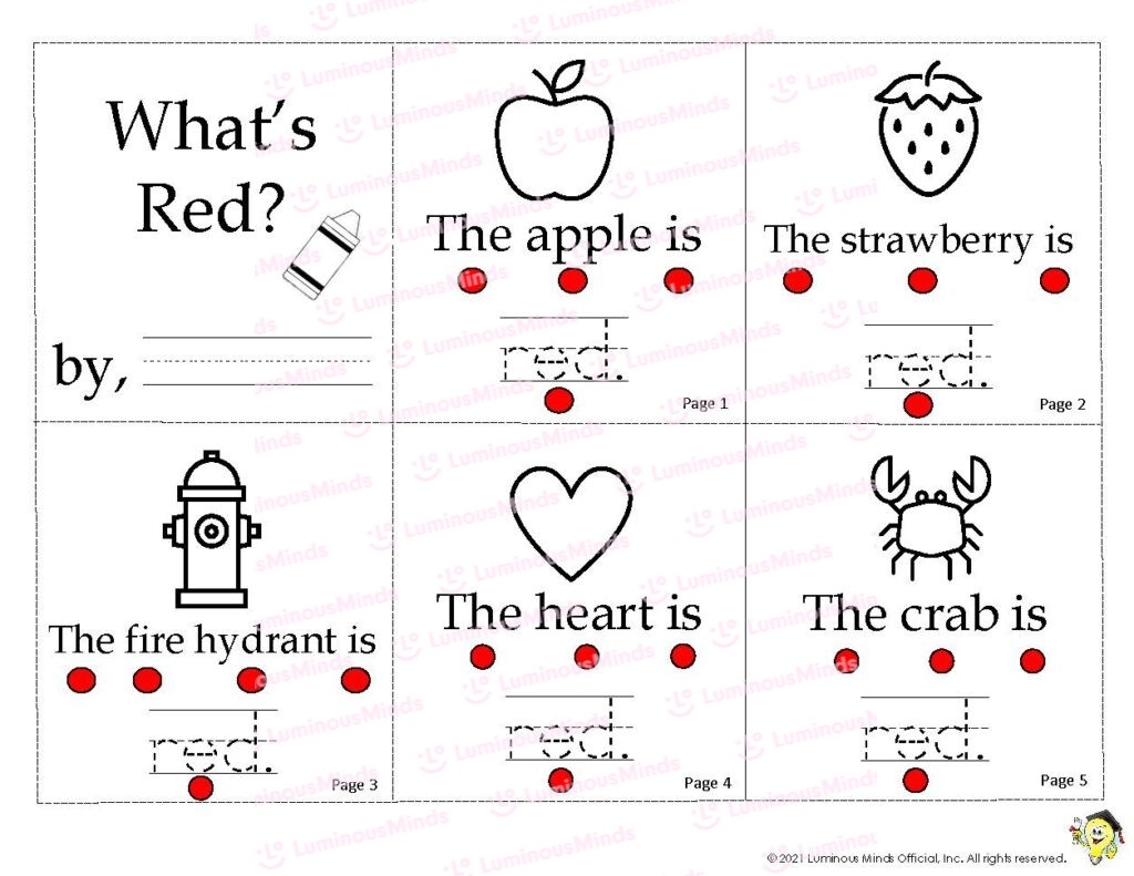 color red worksheet for preschool