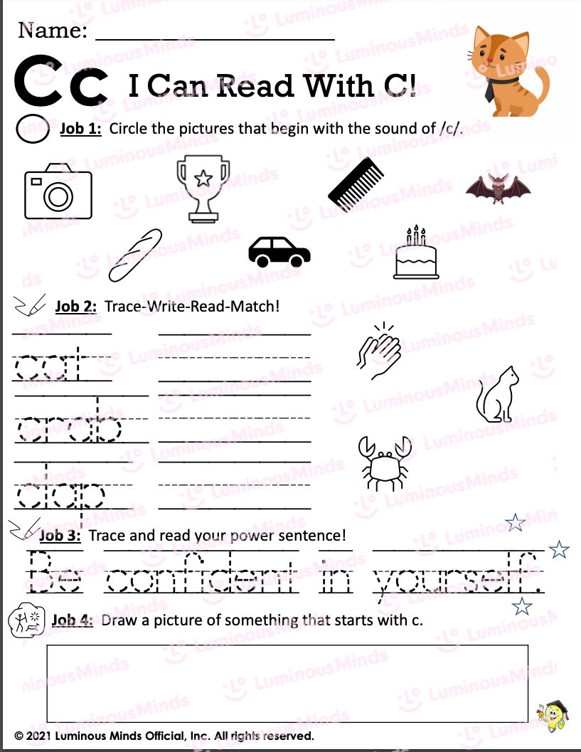 Reading Comprehension Worksheets I Can Read With C 