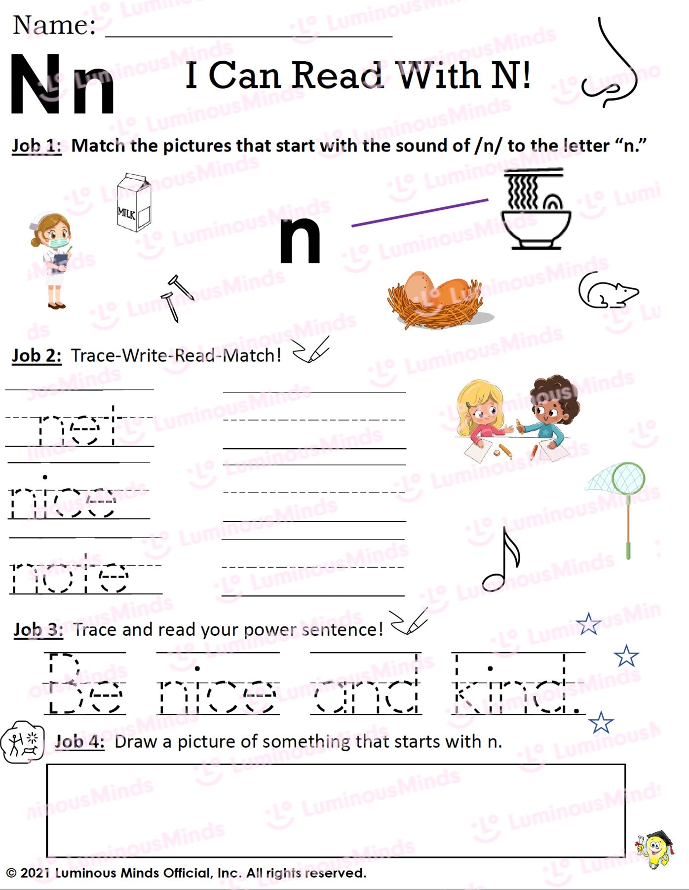 Reading Comprehension Worksheets I Can Read With N 