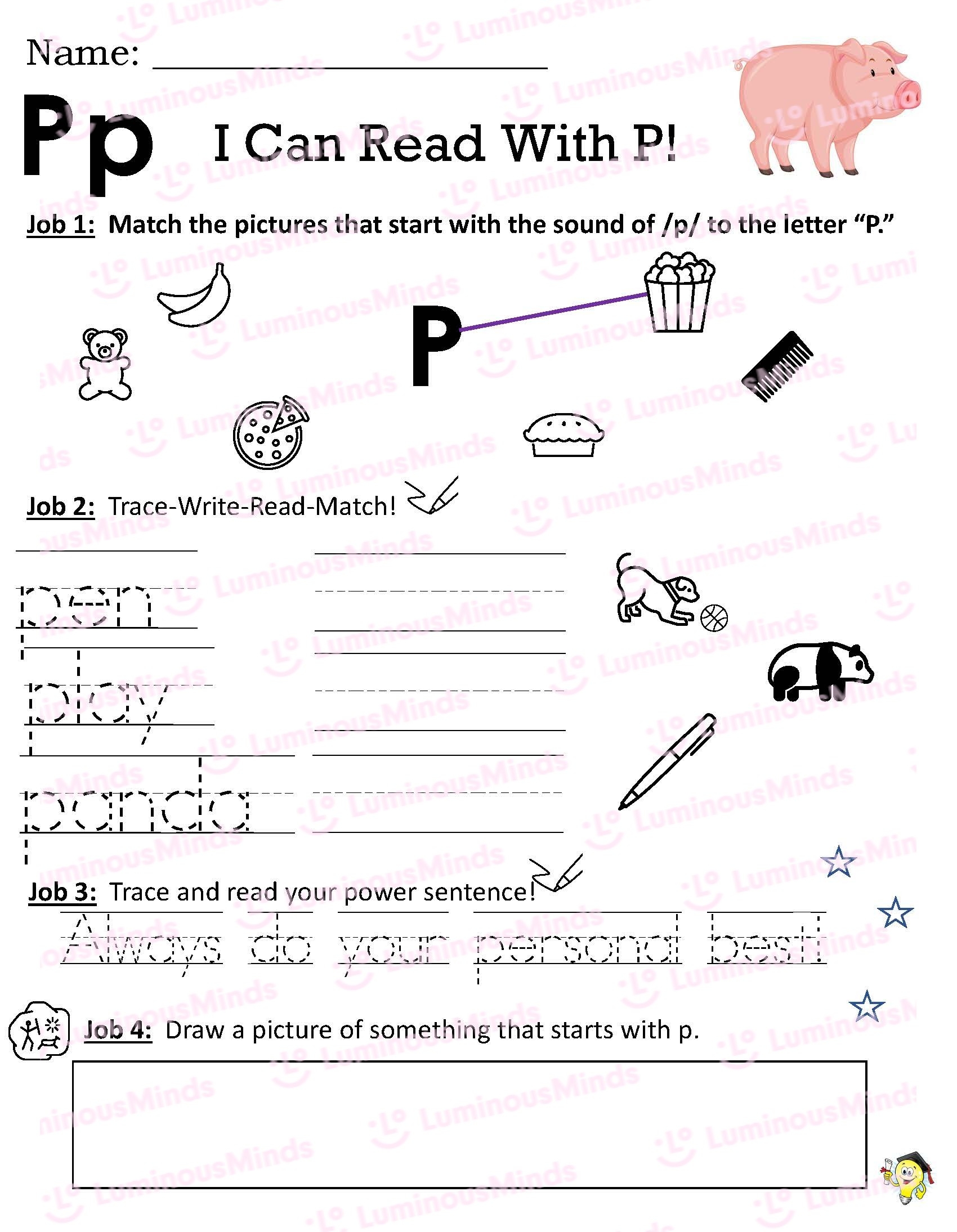 letter p phonics worksheets letter p phonics worksheets