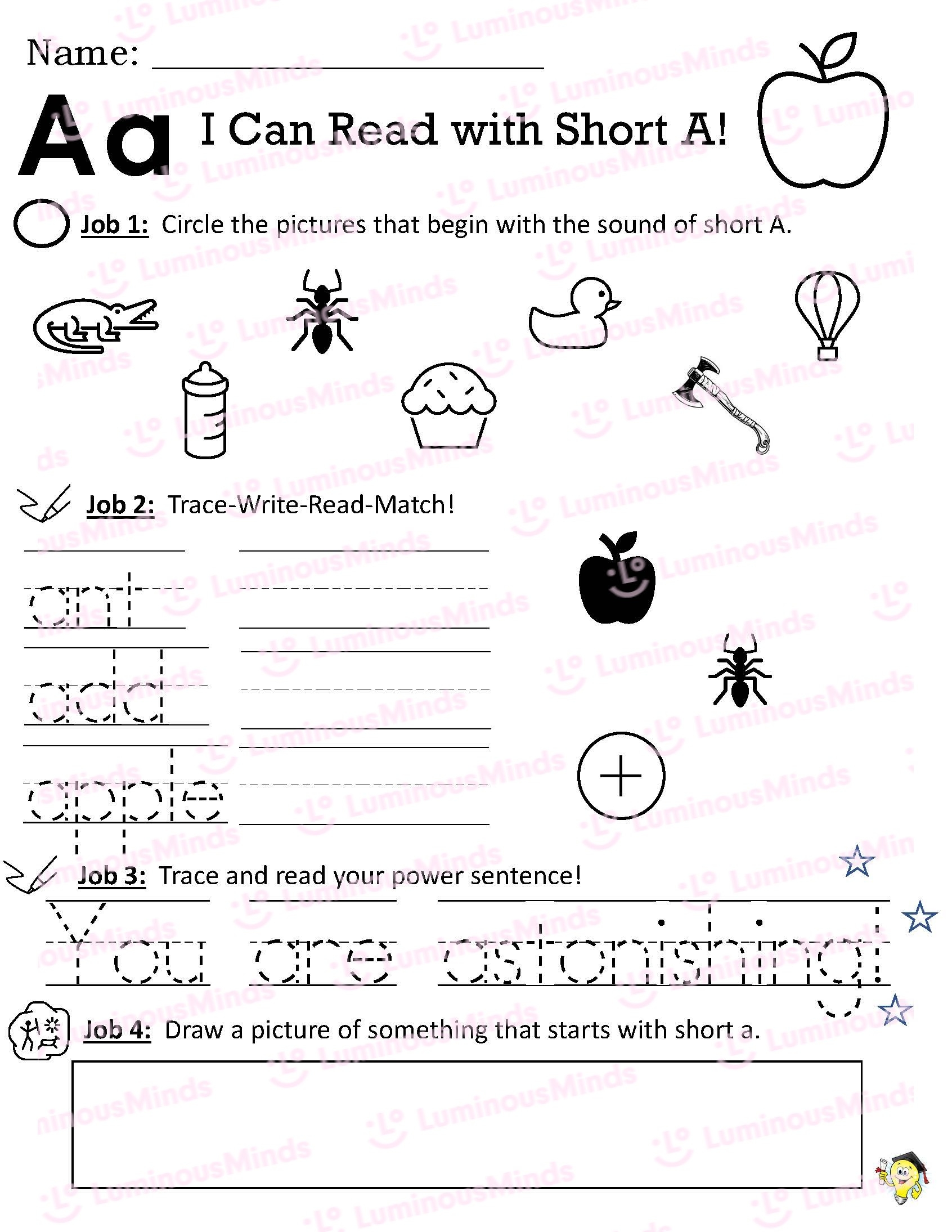 learning to read phonics worksheets