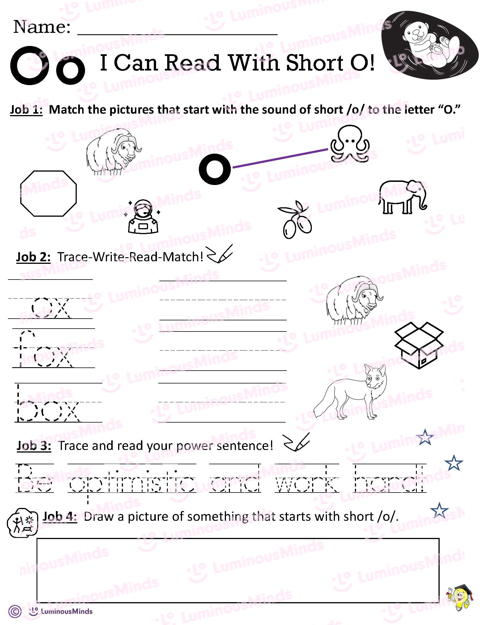 Reading Comprehension Worksheets I Can Read With Short O 