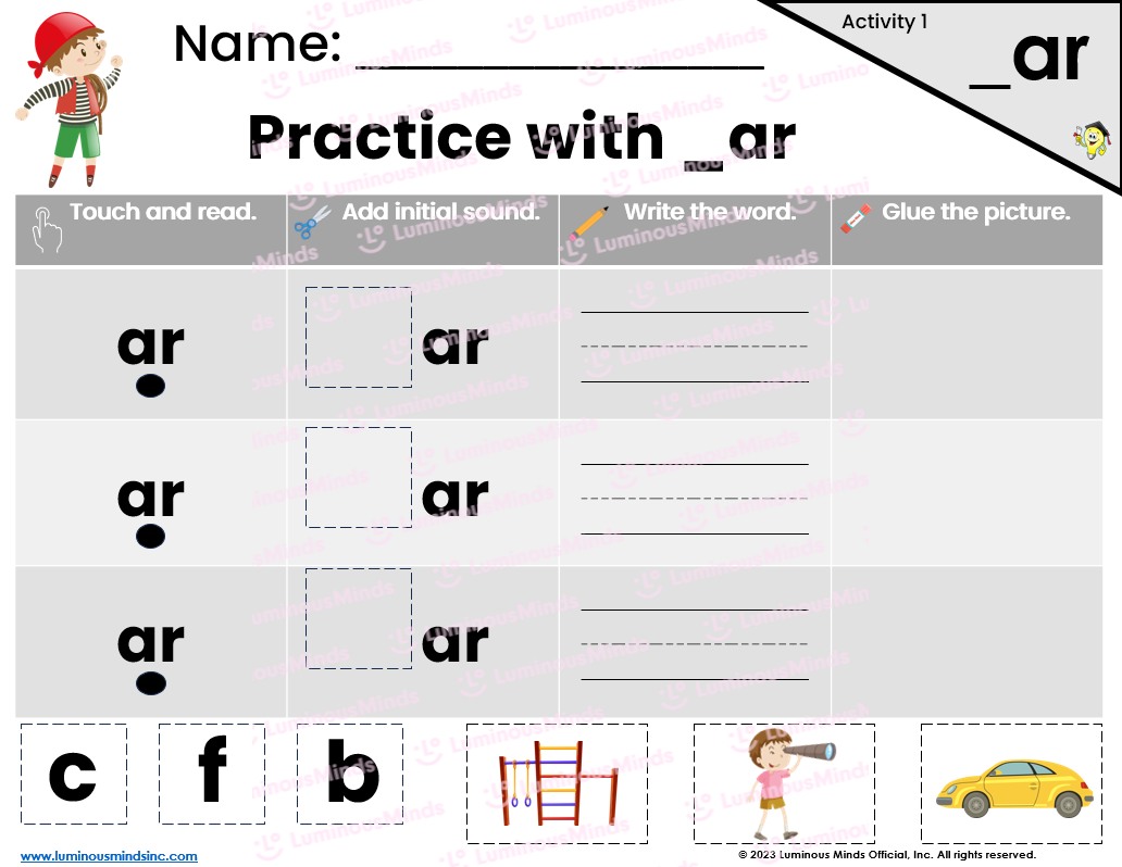 r controlled vowels worksheets