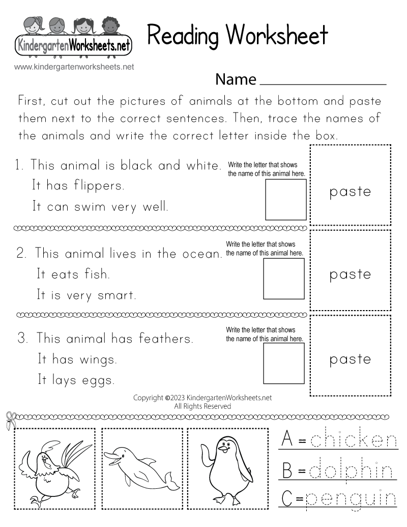 Reading Worksheets For Kindergarten Free Printables Reading Worksheets For Kindergarten Free Printables