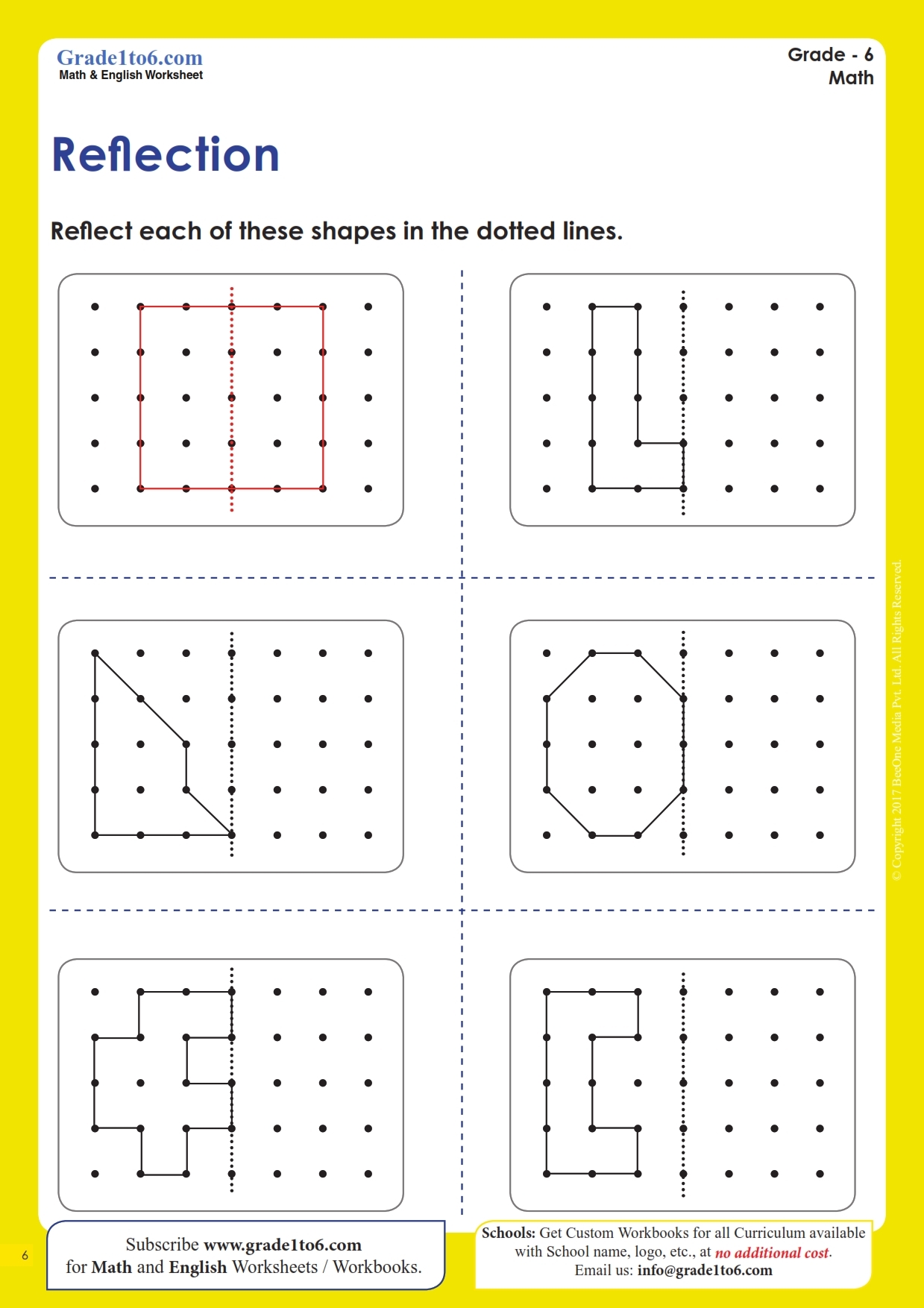 Reflection Worksheets Grade 6 Reflection Worksheets Grade 6