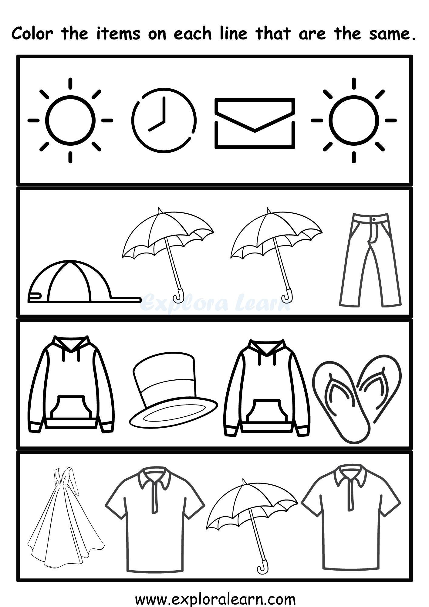 season worksheets for preschool