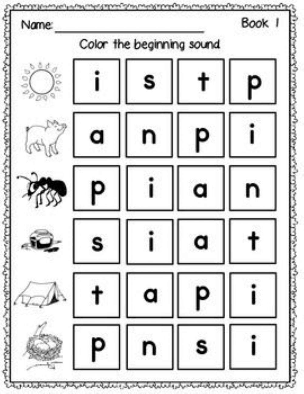 jolly phonics satpin worksheets