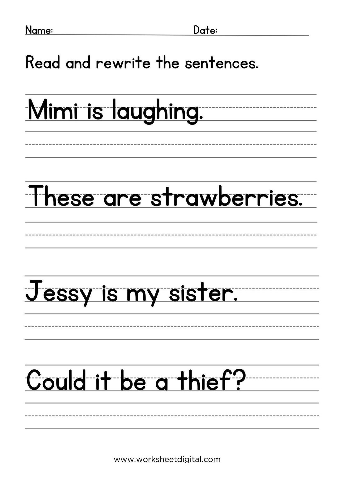 Sentence Writing Practice Worksheets 1st 3rd Grade ELA PDF Pattern Etsy