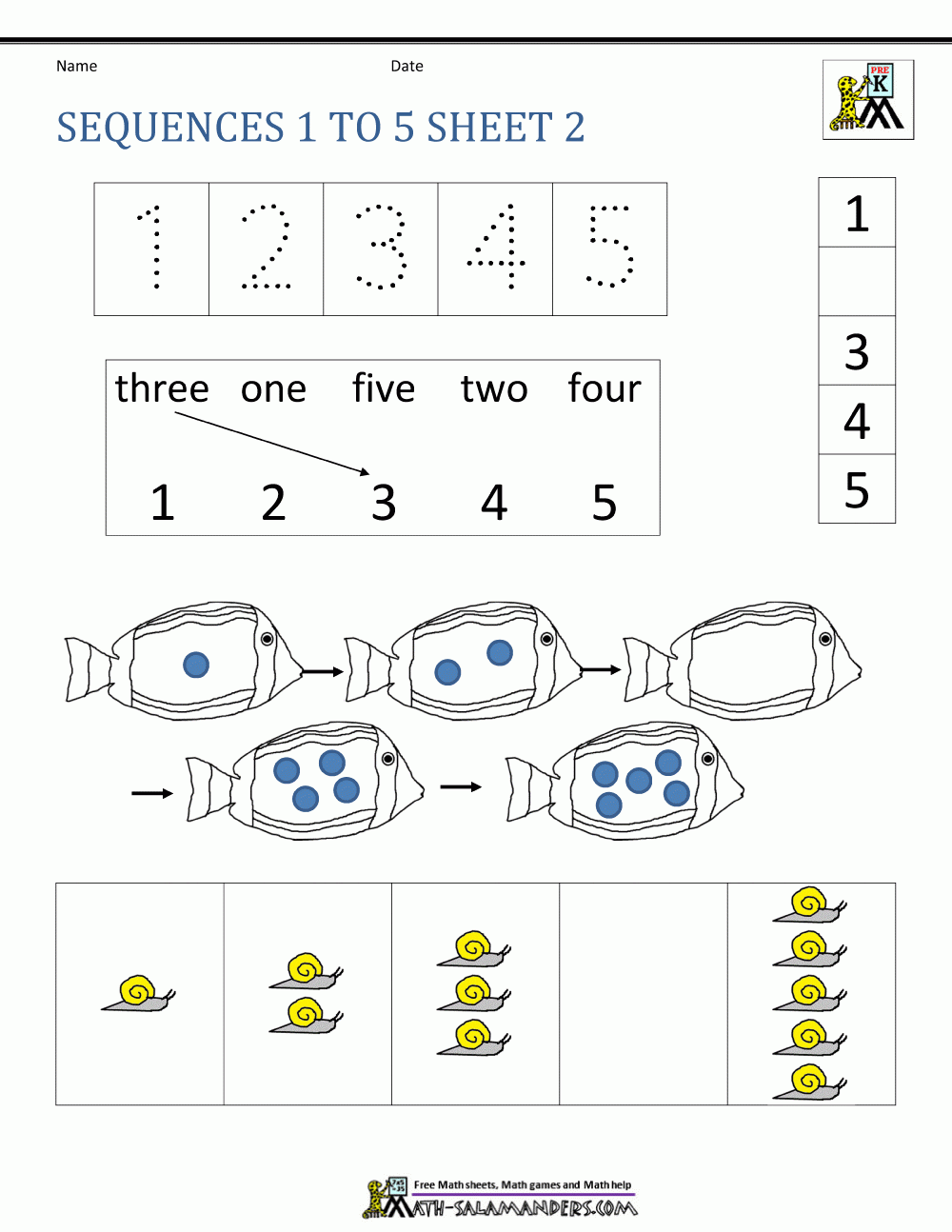 Sequencing To 10 Worksheets
