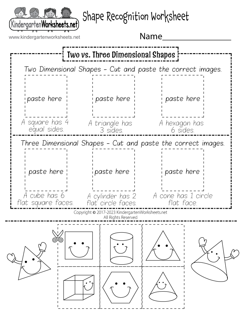 free kindergarten worksheets shapes