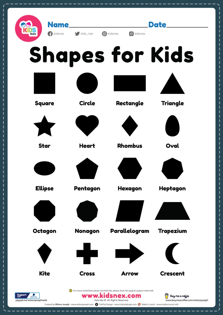 Shapes For Kids Free Printable PDF For Preschool Kids