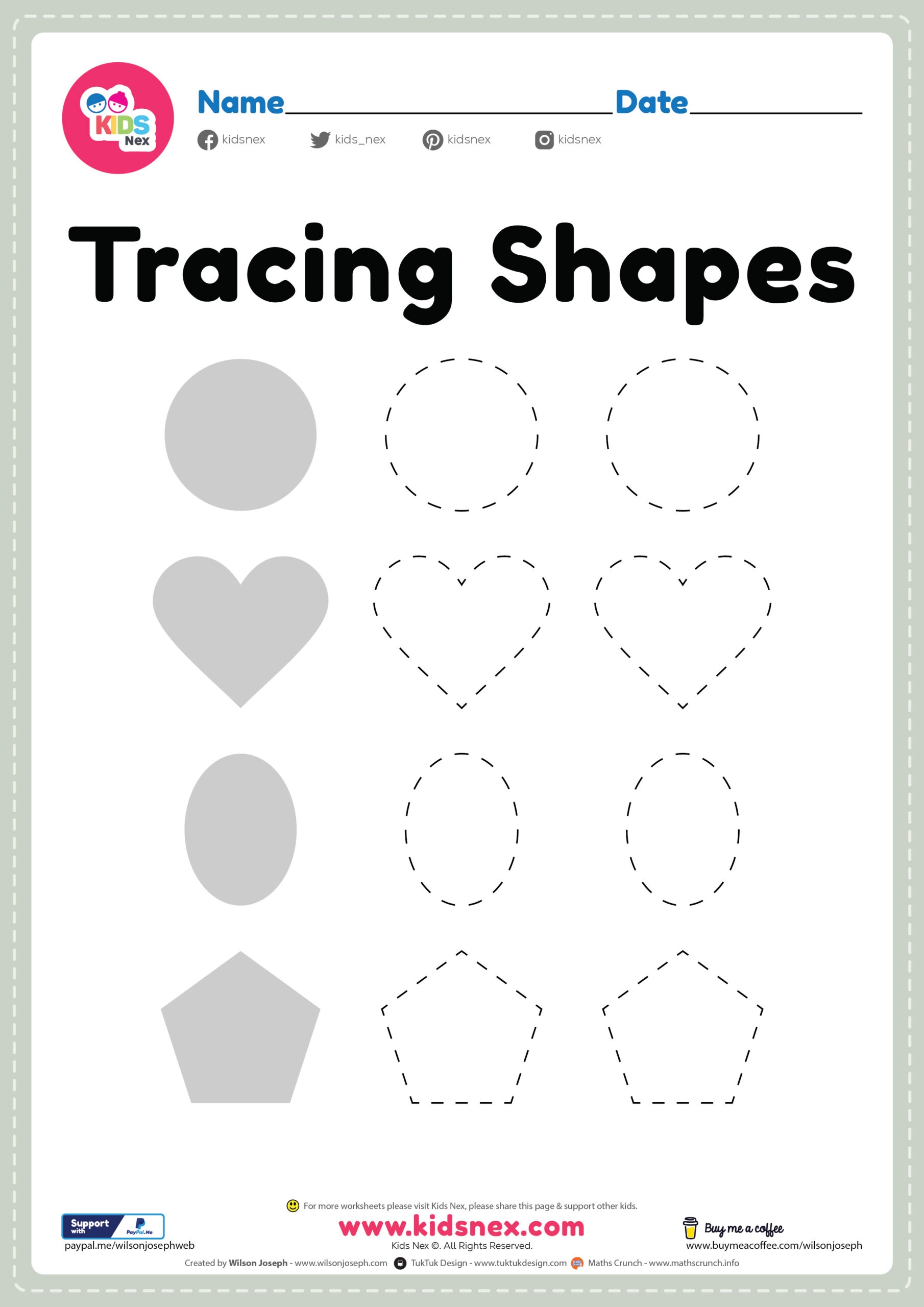Shapes Worksheet For Kindergarten Free Printable PDF