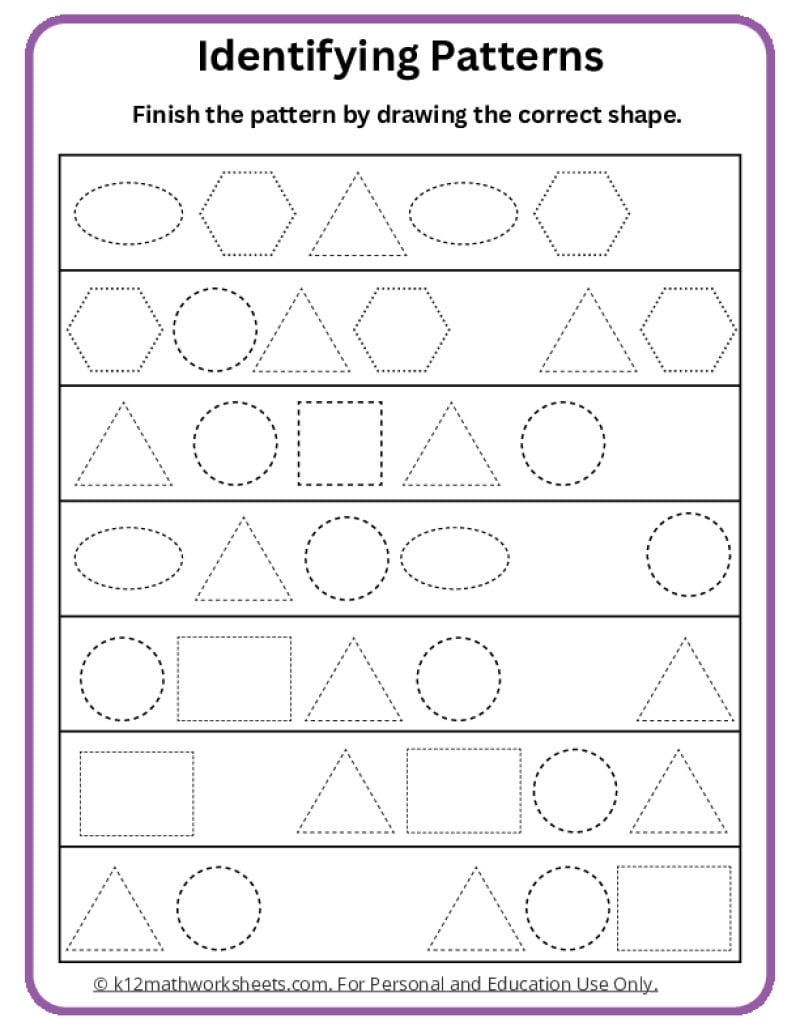shape worksheet preschool