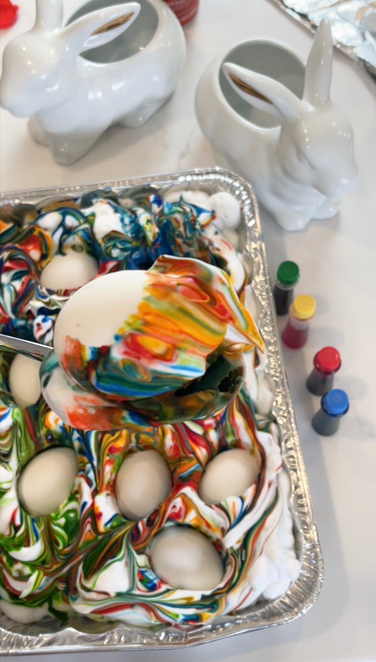 Shaving Foam Easter Eggs How To Create Stunning Marbled Designs Young Wild Me Family Blog