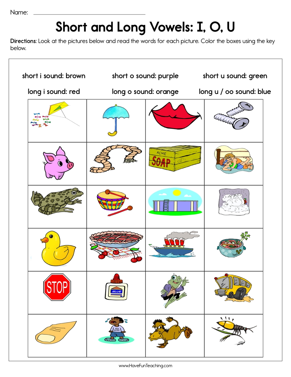 short vowel worksheets for kindergarten