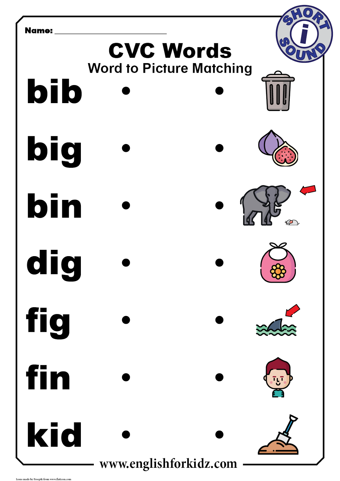 short i phonics worksheets