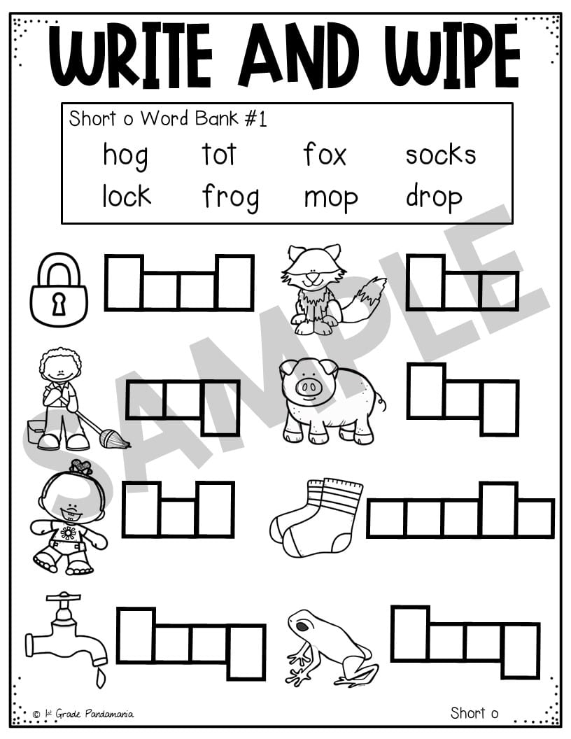 Short O Worksheets Phonics Activities 1st Grade Pandamania
