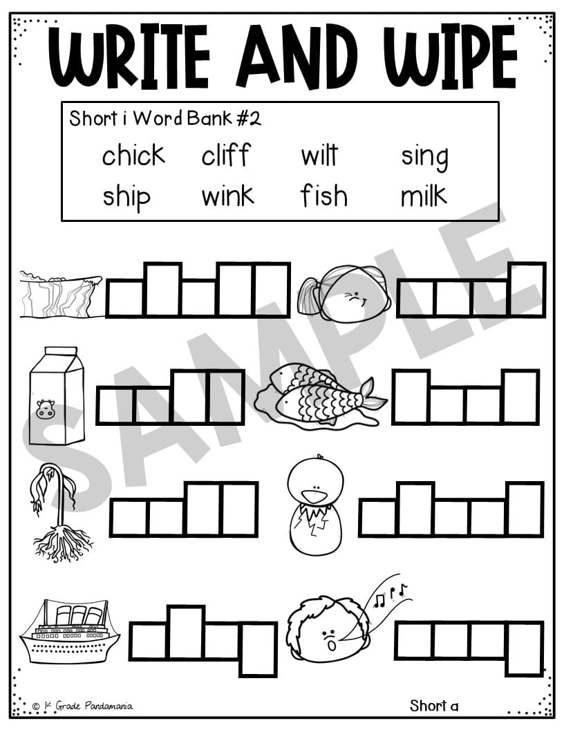 Short Vowel Worksheets Phonics Activities Short I 1st Grade Pandamania