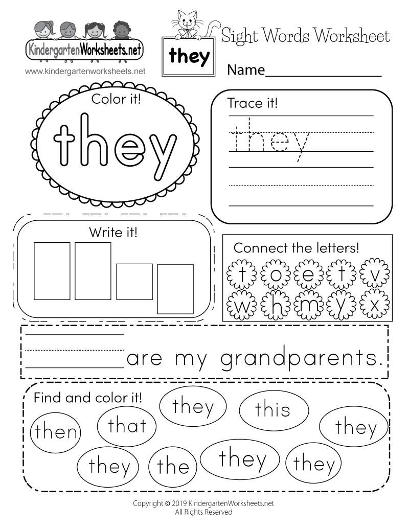 Sight Word they Worksheet Free Printable Digital PDF Sight Word they Worksheet Free Printable Digital PDF