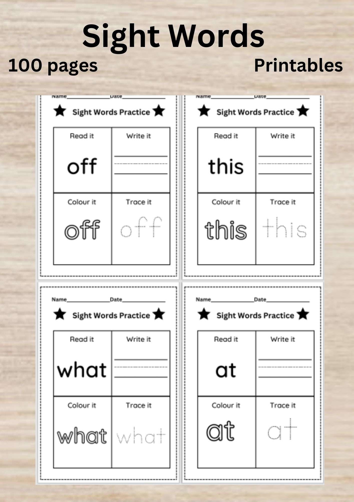 Sight Words Worksheets 100 Pages Sight Words Worksheets 100 Pages