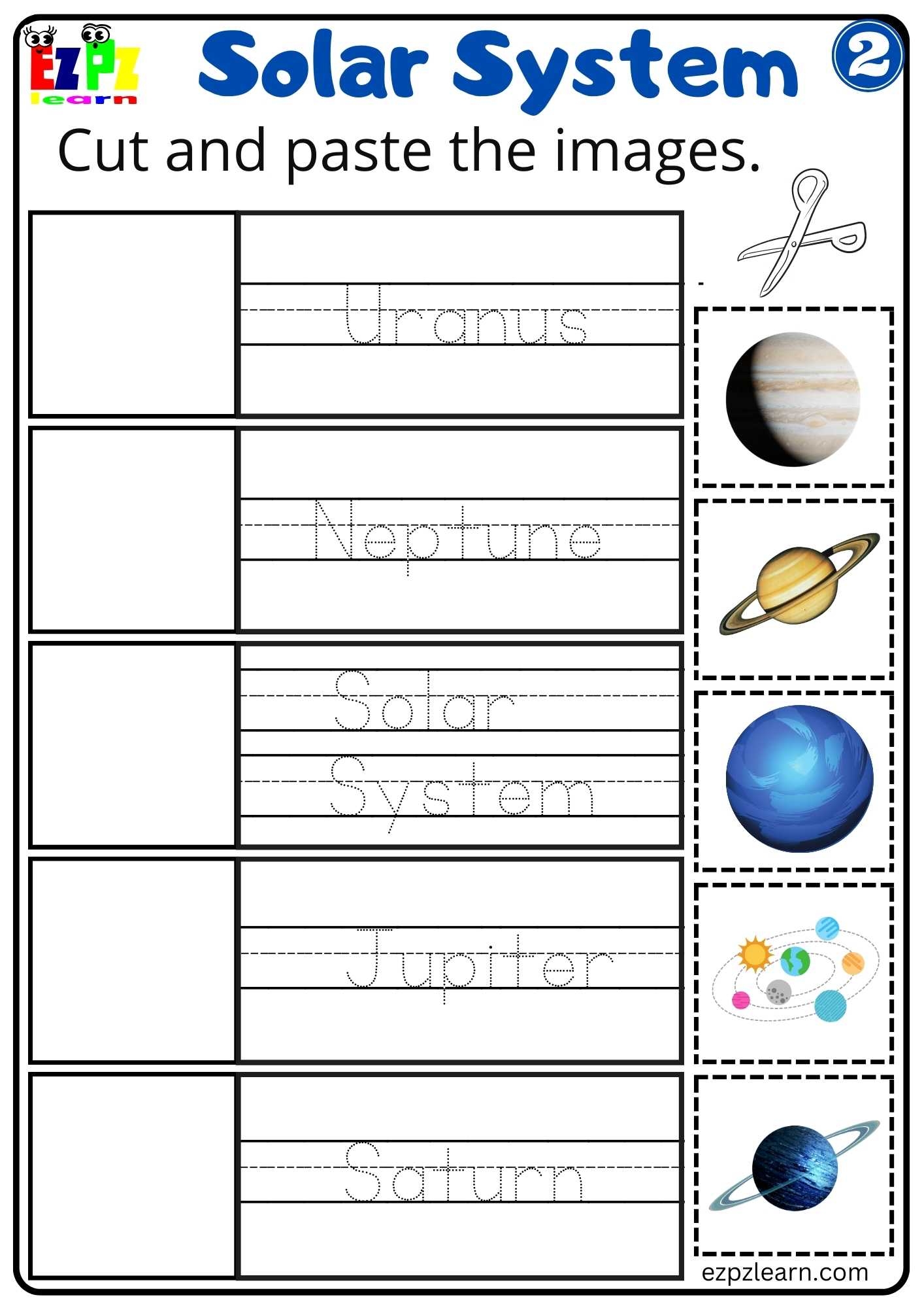 Solar System Cut And Paste Worksheet 2 For Kids Ezpzlearn Solar System Cut And Paste Worksheet 2 For Kids Ezpzlearn