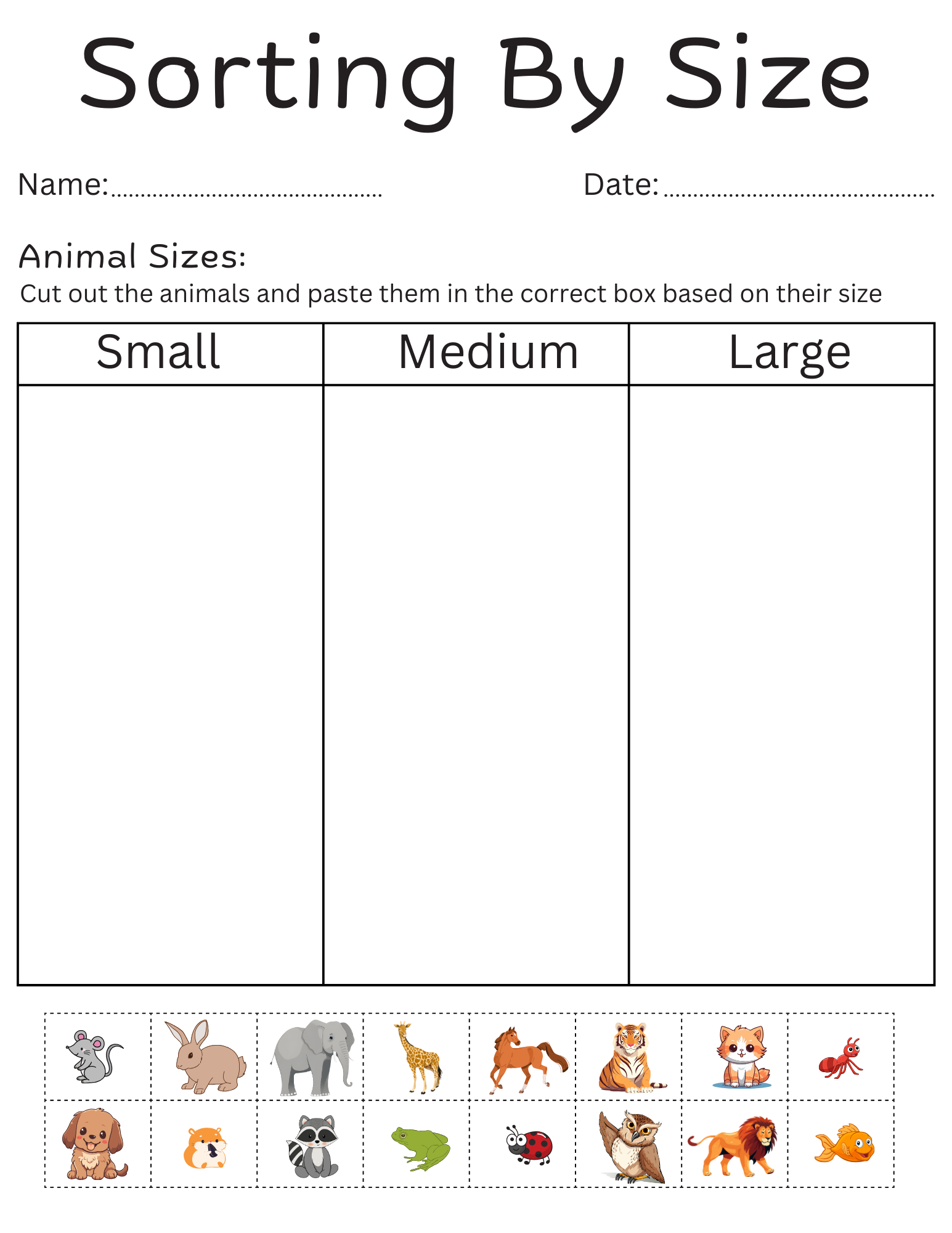 Sorting By Size Worksheets For Kindergarten Printable Sorting By Size Activities Made By Teachers Sorting By Size Worksheets For Kindergarten Printable Sorting By Size Activities Made By Teachers