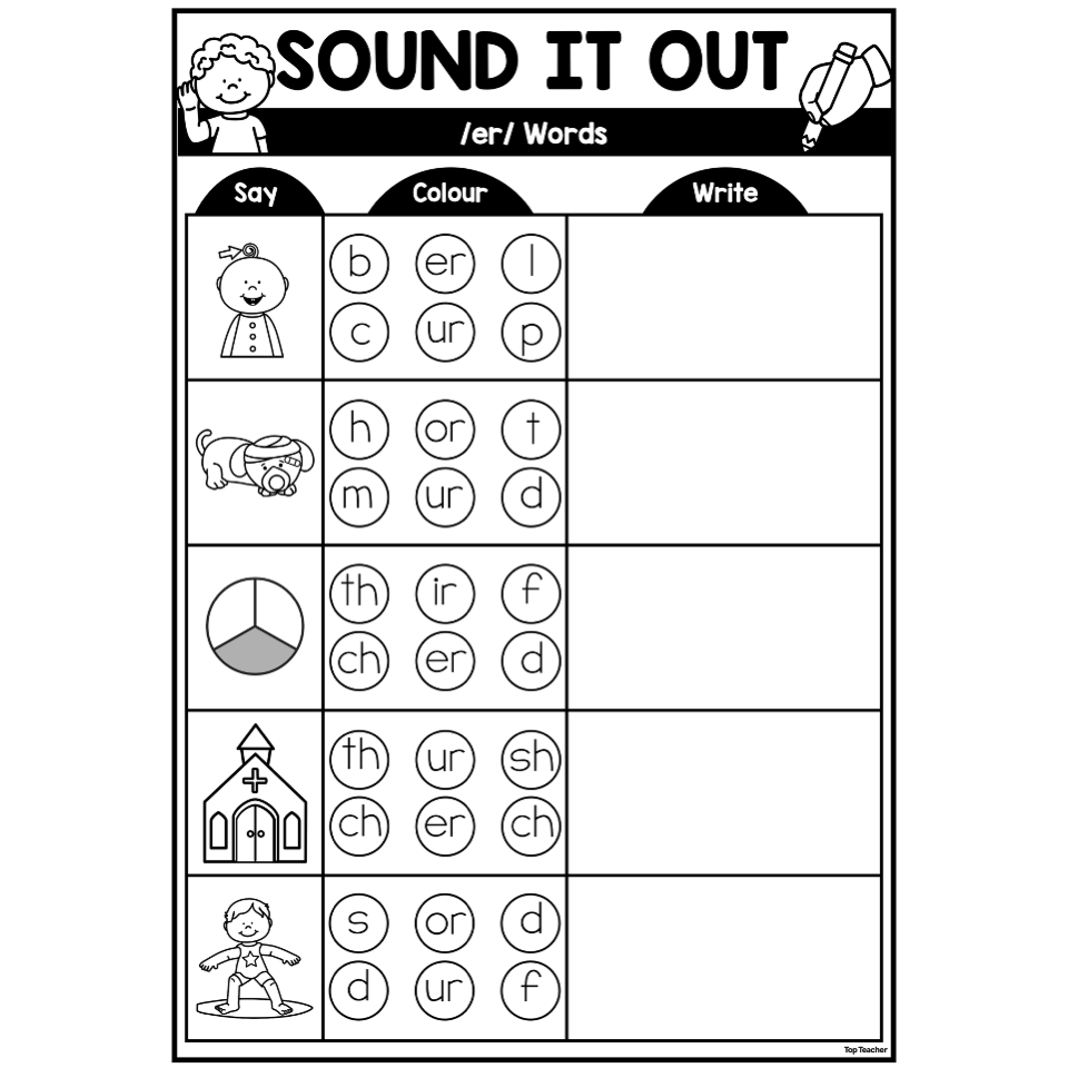 Sound Button Spelling Worksheet er Top Teacher
